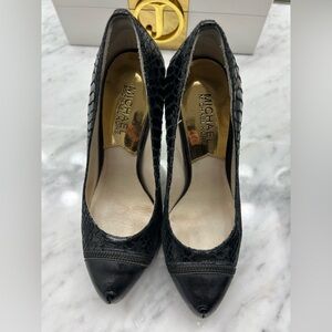 Michael Michael Kors black embossed heels with platform